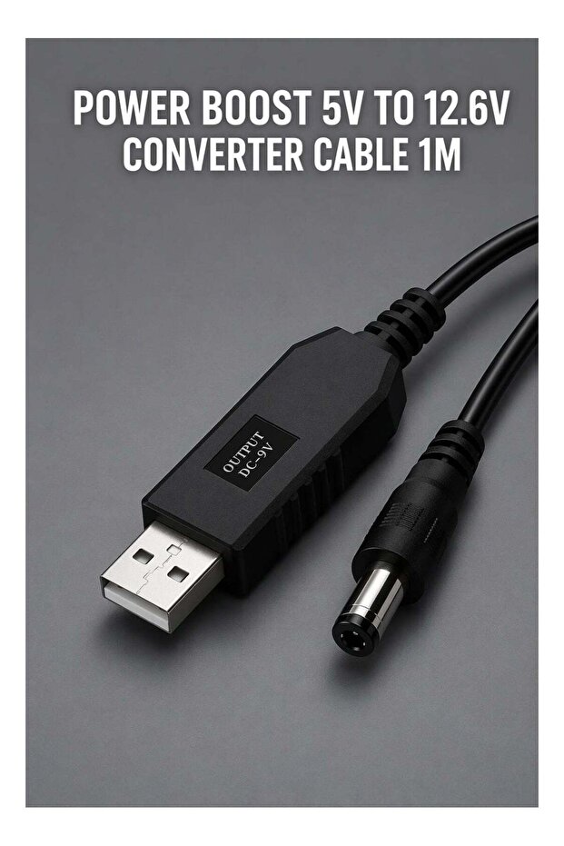كابل محول طاقة من 5 فولت إلى 12.6 فولت بطول 1 متر | كابل USB إلى DC للشحن السريع