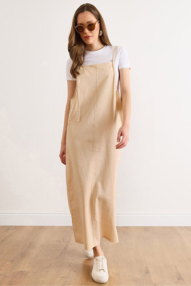 Women's Stone Strap Adjustable Slim Gabardine Dress Elb-19002644