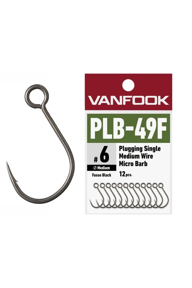 Carlige PLB-49F Plugging Single Medium Wire Micro Barb Hooks #12