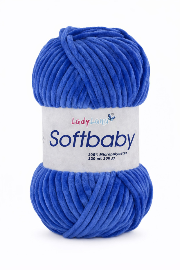 Softbaby (Velvet-Chenille) Hand Knitting Yarn 535 Tofaş Blue