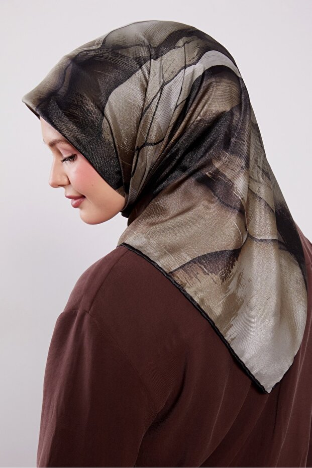 Marble Gradient Pattern Sparkling Crystal Scarf - 4