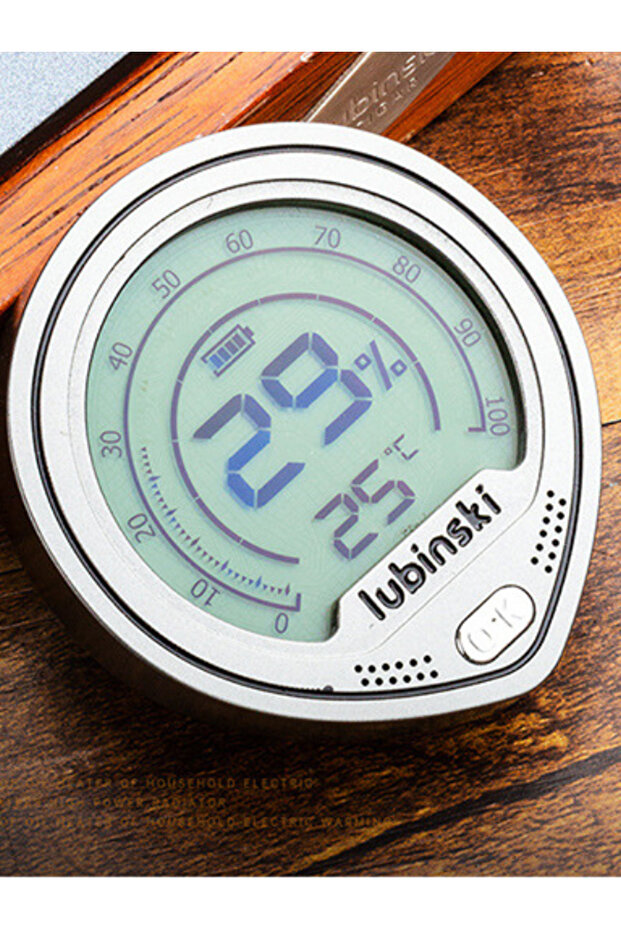 Grey Electronic Temperature and Humidity Meter Cigar Temperature and Humidity Meter