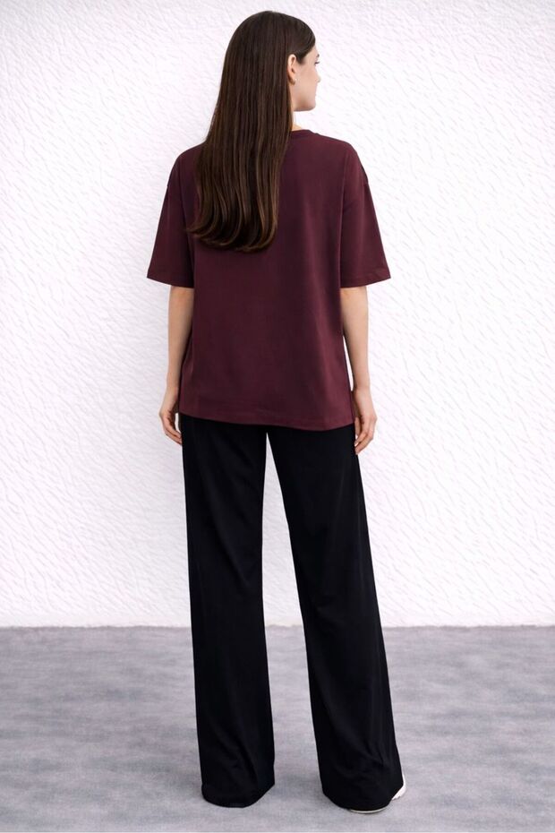 Kadın Oversize 2’li Takım %100 Pamuk Trend Tasarım Şık Görünüm - 2
