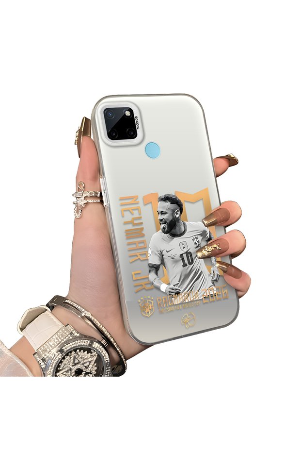 Realme C25Y/C21Y Compatible Hard Acrylic Back Silicone Edge Lens Protection Case