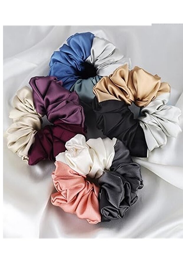 Mixed Satin Hair Clips Satin Triple Hair Elastic Non-Slip Elastic 3-Piece Set