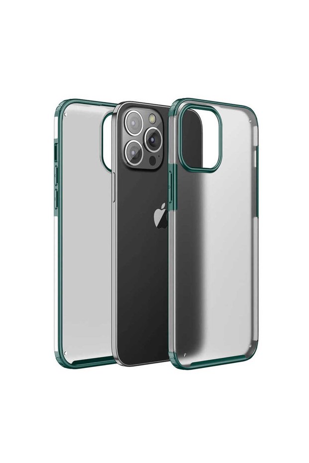 حافظة BRSA Volks المتوافقة مع هاتف iPhone 13 Pro Max - أخضر داكن