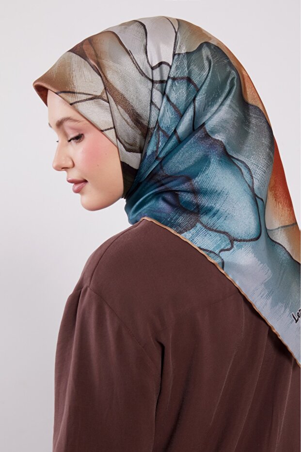 Marble Gradient Pattern Sparkling Crystal Scarf - 3
