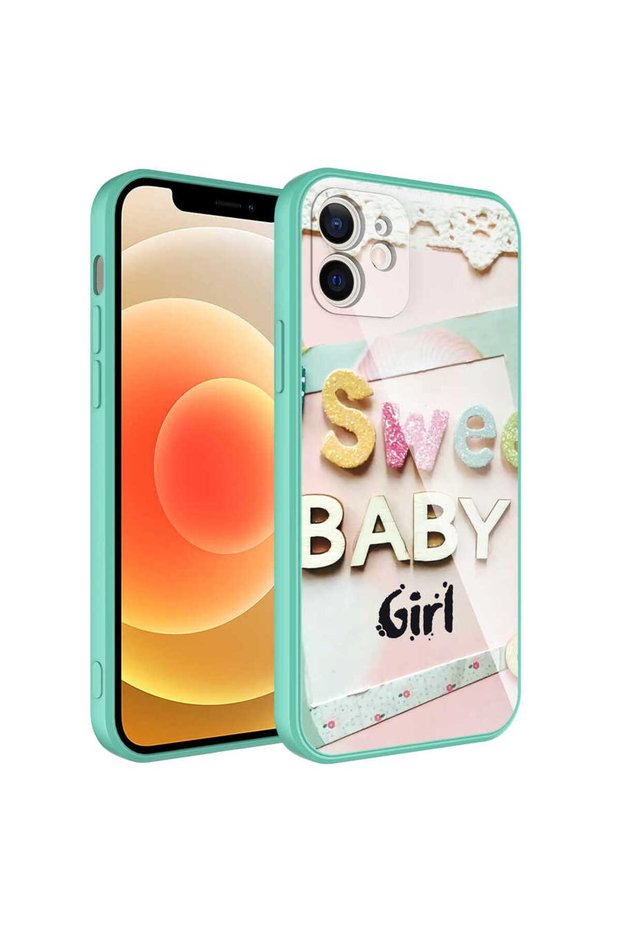 iPhone 12 Compatible Camera Protected Patterned Hard Silicone Brsa Epoxy Case-No5