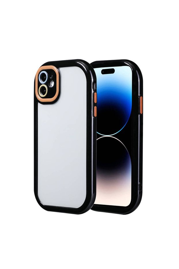 iPhone 11 Case with Camera Protection, Colorful Edge and Frame Design, Brsa Vitamin Cover-Black