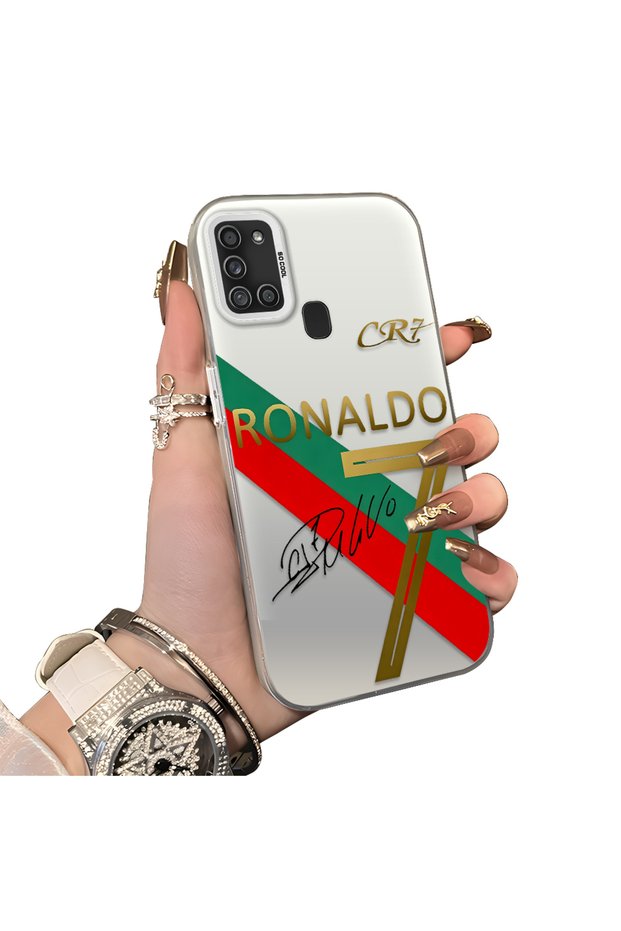 Samsung Galaxy A21S Compatible Hard Acrylic Back Silicone Edge Lens Protection Case