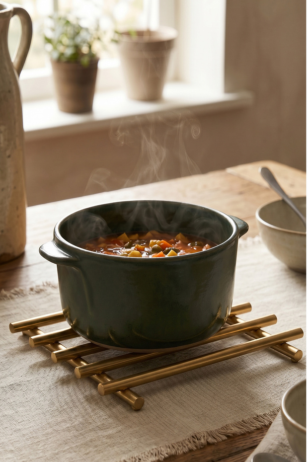 Luxury Thermoplastic Coated Metal 7 mm Trivet Heat Resistant Modern Kitchen Countertop Pot Mat