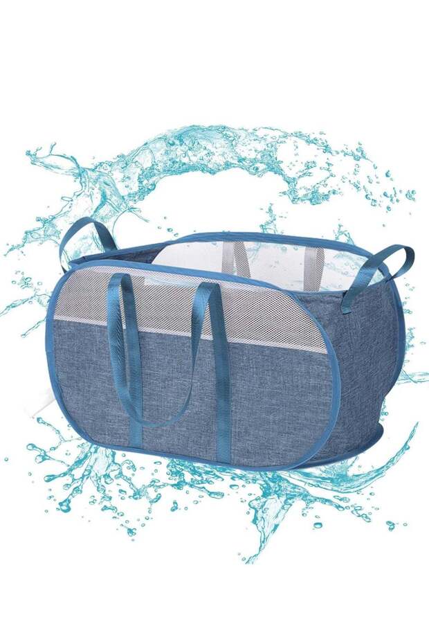 Large Foldable Laundry Hamper,Collapsible Storage Bin with Strong Handles