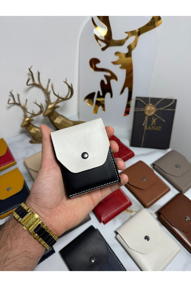 100% Genuine Crazy Leather Handmade Minimalist Wallet - Money Portfolio Stylish Quality Triod Card Holder Wallet