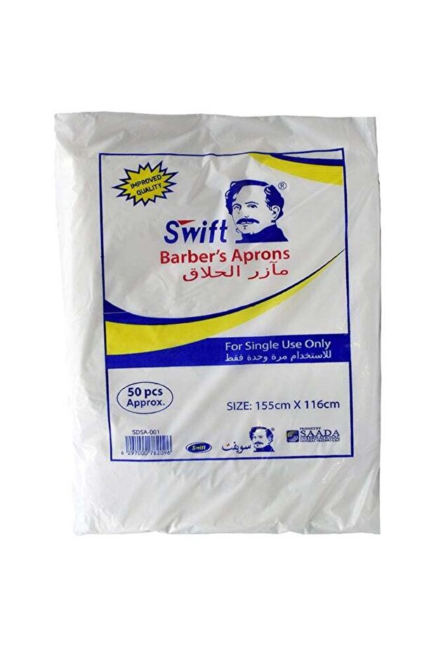 50 Piece Disposable Barbars Apron White 155/116cm