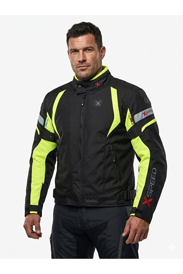 Malibu 4 Season Protected Motorcycle Jacket New Season Neon