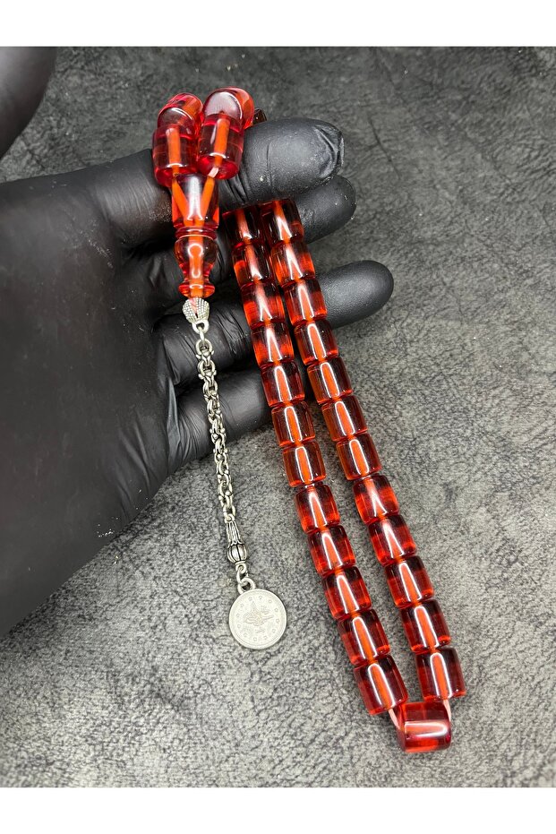 Old Cut High-End Collectible Crimped Amber Prayer Beads