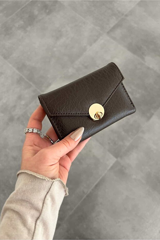 Maja Brown Faux Leather Wallet with Cover