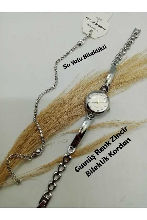 Vintage Model - Silver Color Bracelet Design - Women's Wristwatch (Waterway Bracelet with Gift)