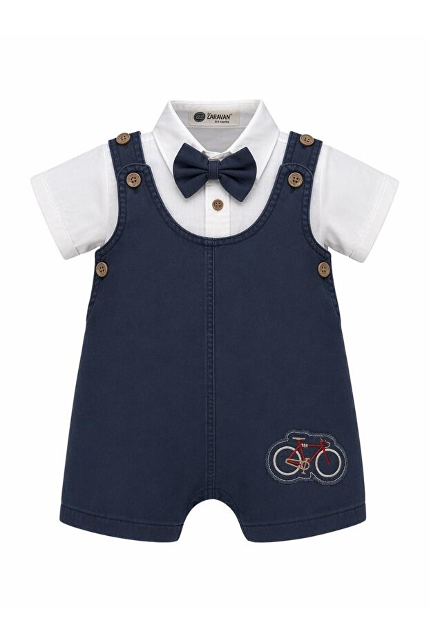 Baby Boy Bow Tie Shirt Salopet Set