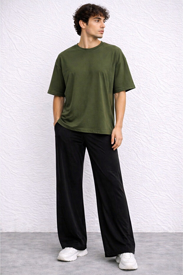 Men's Oversize 2-Piece Set 100% Cotton Breathable Fabric Trendy Style