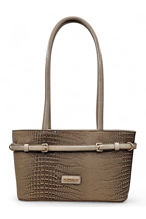 Mink Iguana Patterned Belt Detailed Bucket Model Women's Shoulder Bag