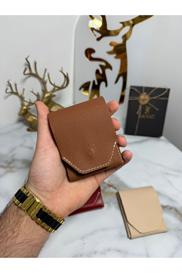 100% Genuine Crazy Leather Handmade Minimalist Wallet - Crazy Leather Stylish Quality Triod Card Holder Wallet