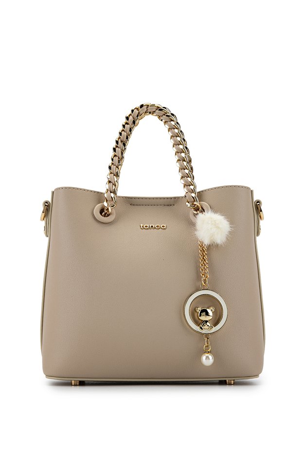 Women's Faux Leather Beige Handbag