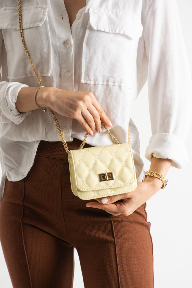 Abigail Model Mini Yellow Women's Hand and Shoulder Bag