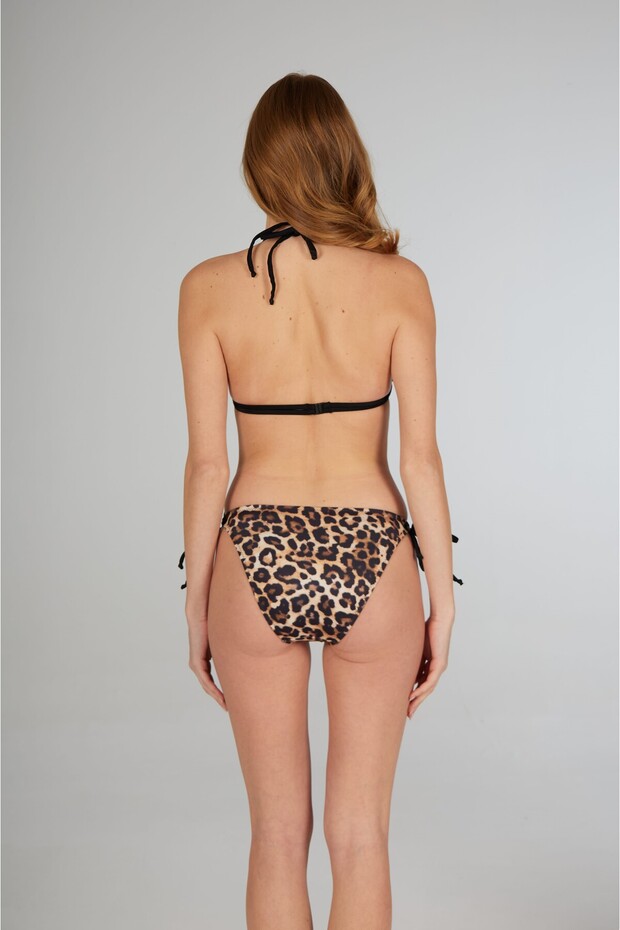 Six Leopard Print Triangle Bikini Set - 4