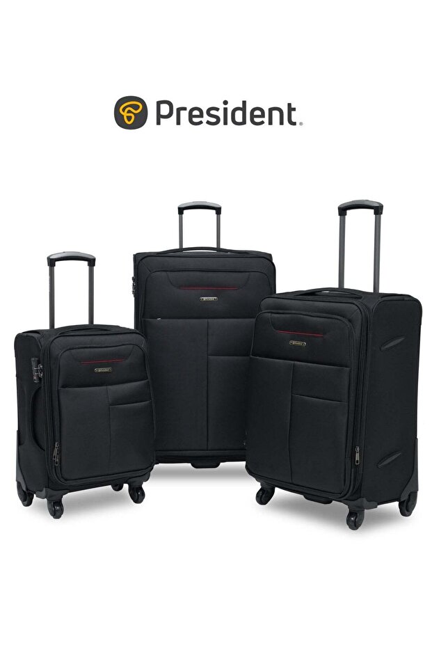 3-Piece Expandable Soft-Side Luggage Set - High-Quality Heavy Duty Travel Bags with Multi-