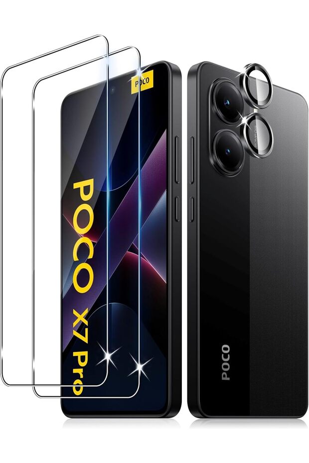 Xiaomi Poco X7 Pro 5g Compatible Fingerprint Activated Nano Glass Screen Protector, 9H Hardness and Lens Protection