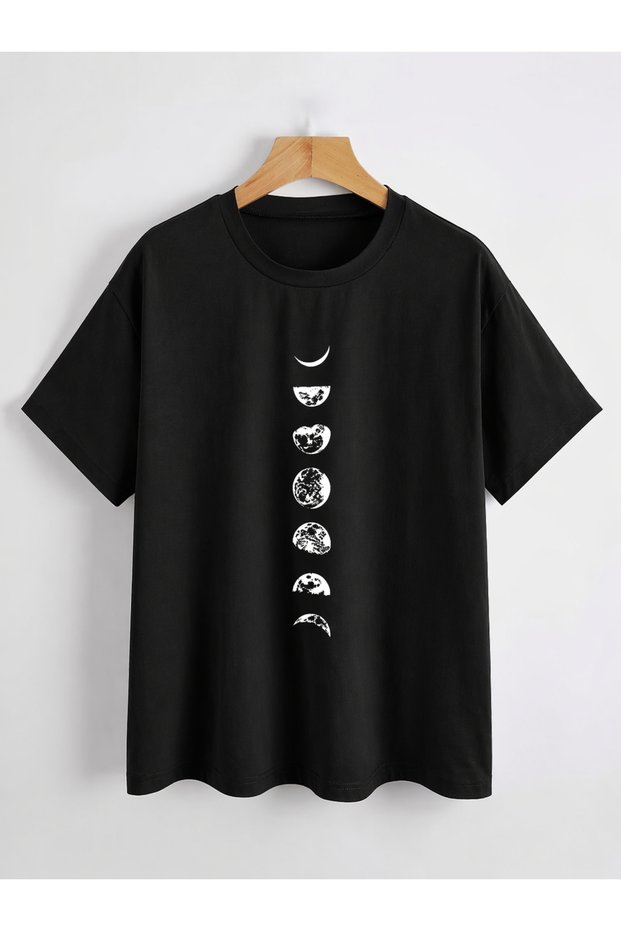 Moon Phases Printed Unisex Oversize Tee / T-Shirt