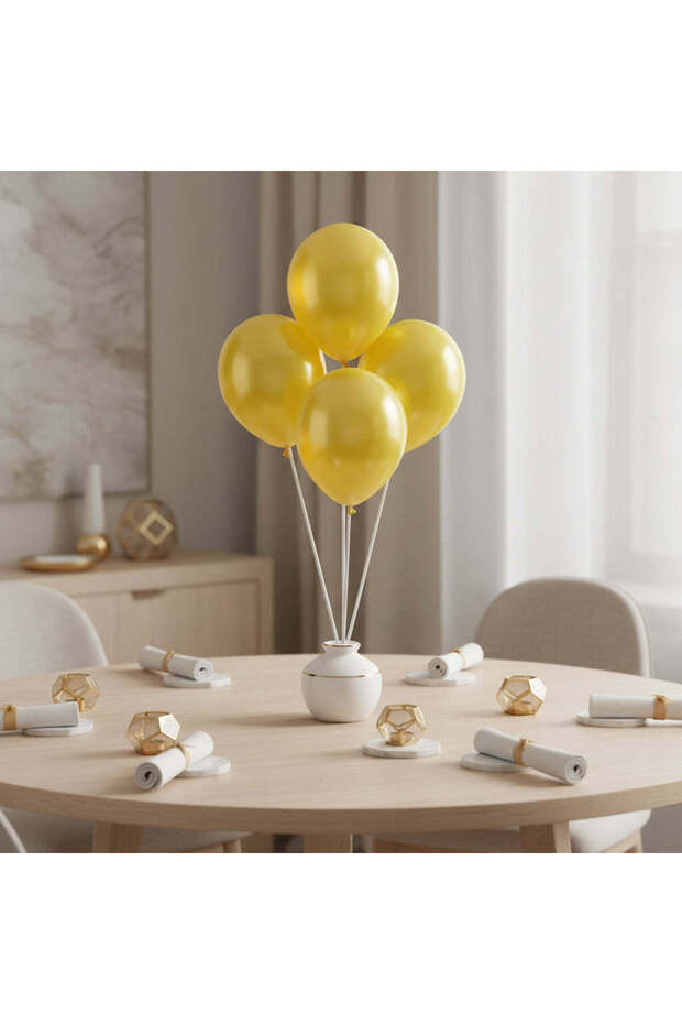 Metallic Yellow Sunshine Latex Balloons 5in, 100pcs, Party Decoration Balloons