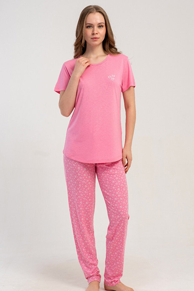 Women's P.Vıscon Short Sleeve Pajama Set, 512185