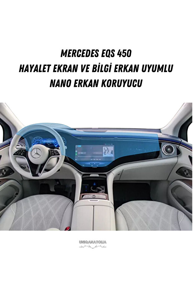 واقي شاشة نانو متوافق مع شاشة المعلومات والعرض من نوع Mercedes EQS 450 Hayalet