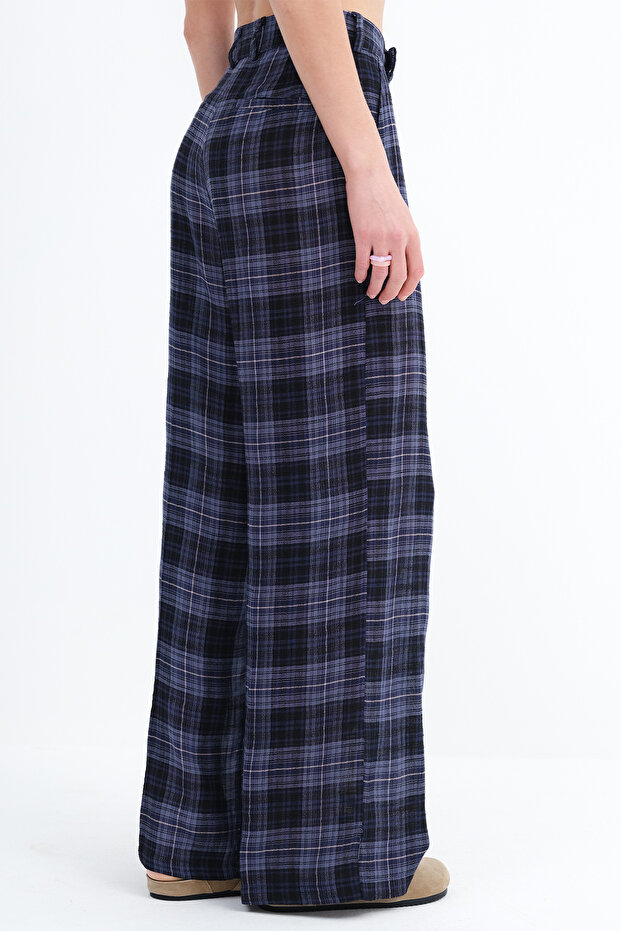 Plaid Patterned Trousers Pn18243 - 6
