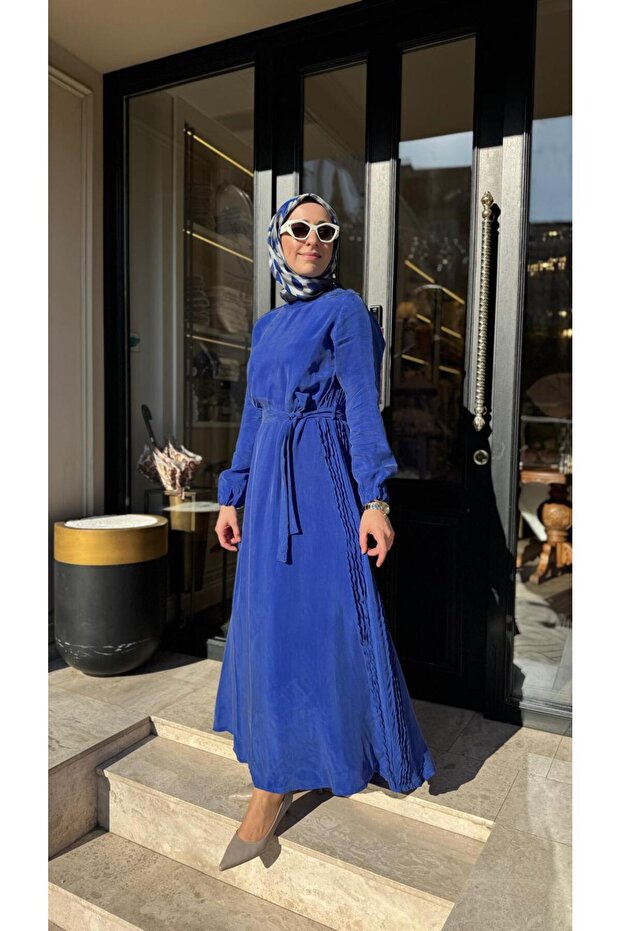 39833 Belted Women's Dress Blue