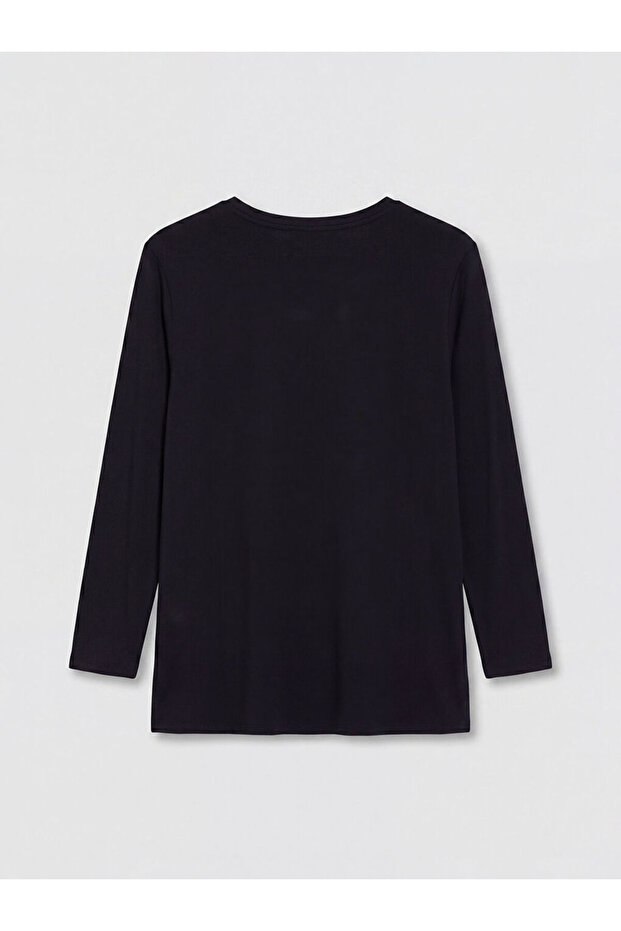 Crew Neck Patterned Blouse - 5