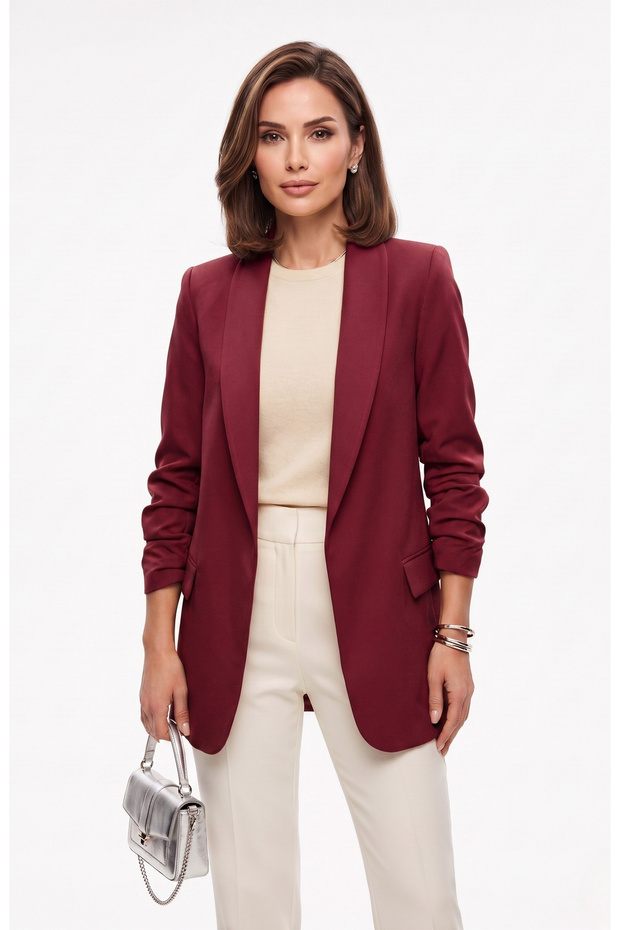 Cuffed Sleeves Jacket with Lining and Padding - 1