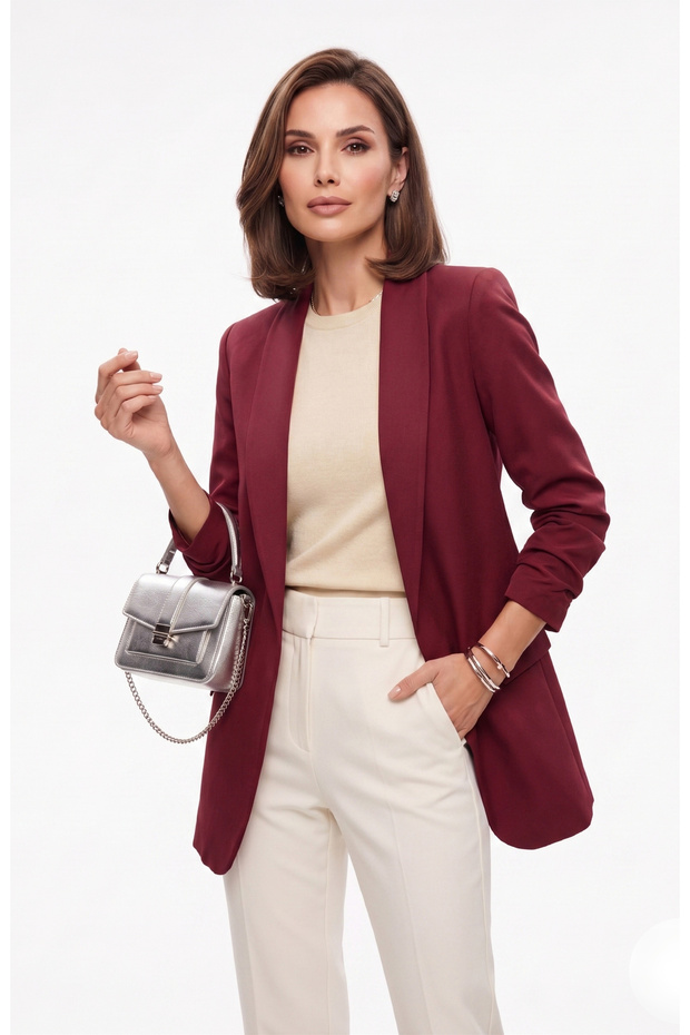 Cuffed Sleeves Jacket with Lining and Padding - 2