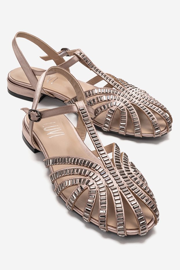 Lavina Mink Satin Stone Women's Sandals