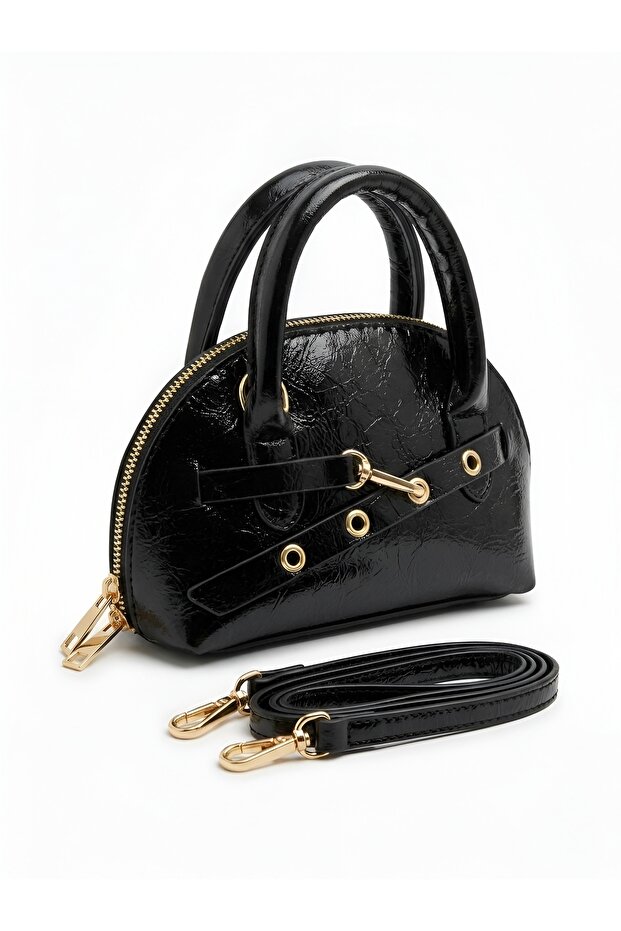 Women's Buckle Detailed Hand and Shoulder Bag