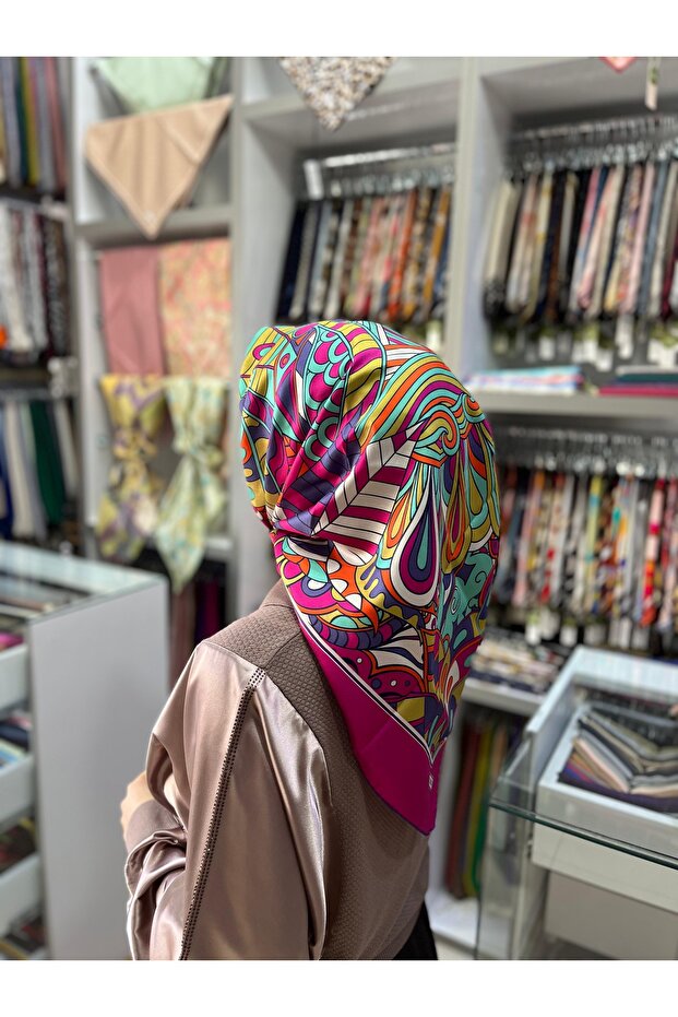 Twill Silk Scarf Multicolor