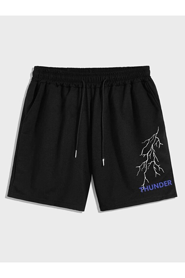 Elanco Unisex Graphic Printed Black Shorts Streetwear Comfortable Fit