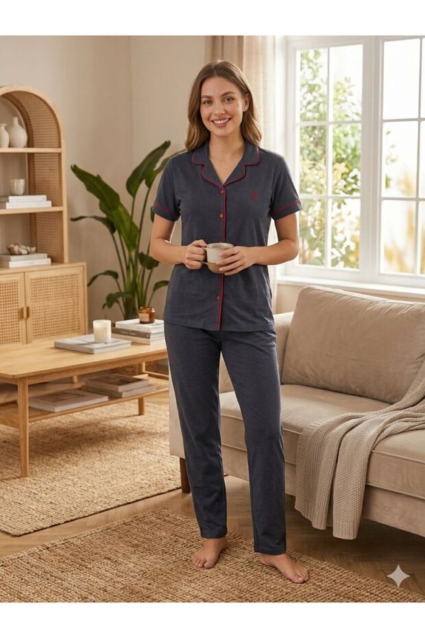 Başaksu Straight Short Sleeve Pajamas 2990