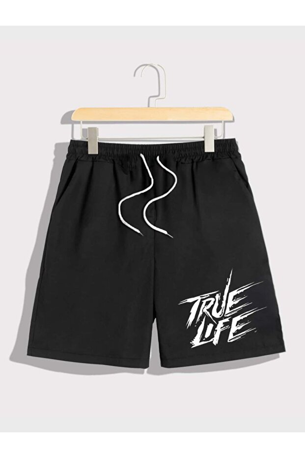 Unisex Graphic Printed Black Shorts Streetwear Comfortable Fit