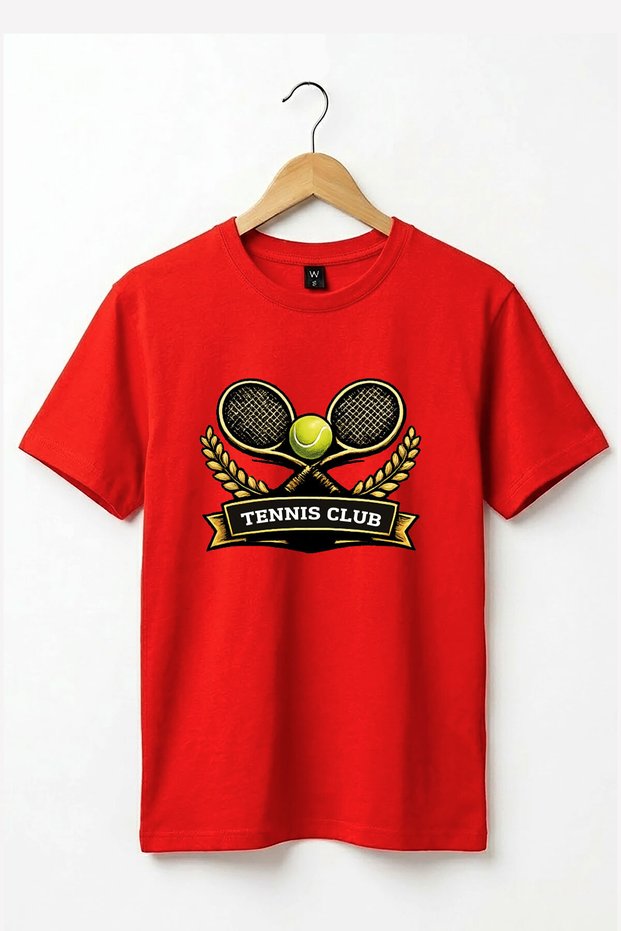 Unisex Retro Tennis Club Graphic Printed Short Sleeve Summer Tennis Sport Cotton Basic T-Shirt