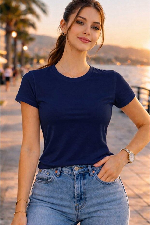 Zero Neck Short Sleeve Stretch Fabric Body