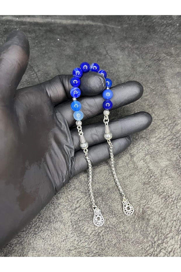 Zaza Sallamalık Blue Agate Stone Natural Stone Prayer Beads