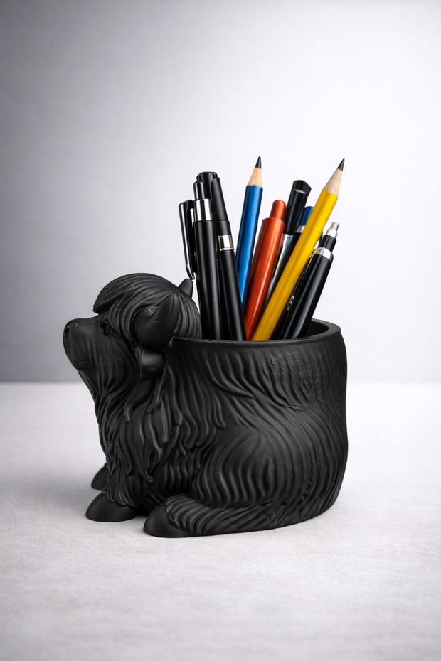 Cute Ox Pen Holder – 3D Printed Decorative Desk Organizer 12cm Height X 13cm Width
